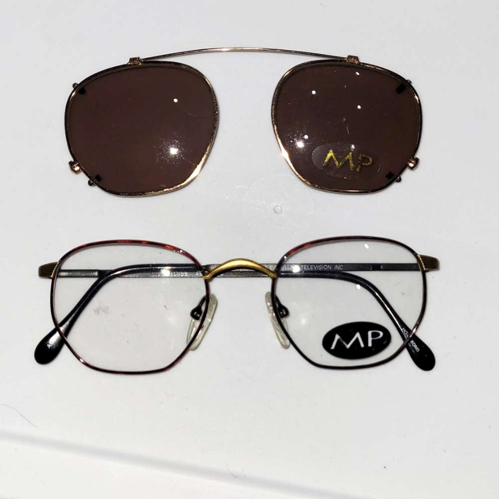 Vintage MP eyeglasses & sun clip on
